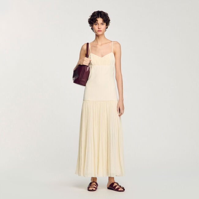 Pleated maxi dress