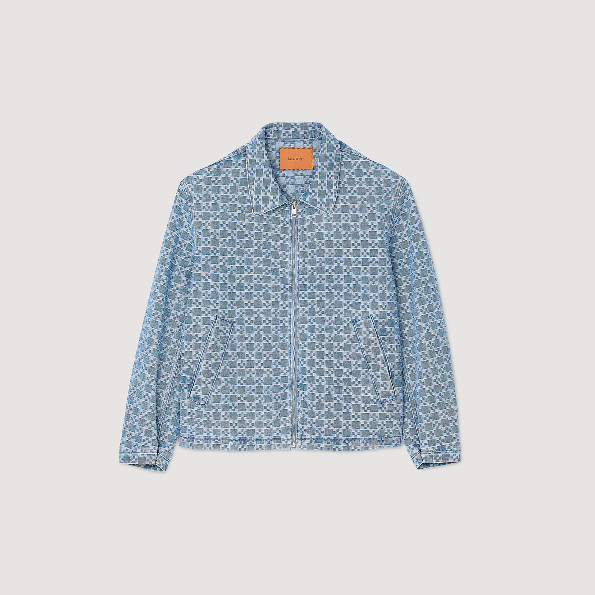 Square cross denim jacket