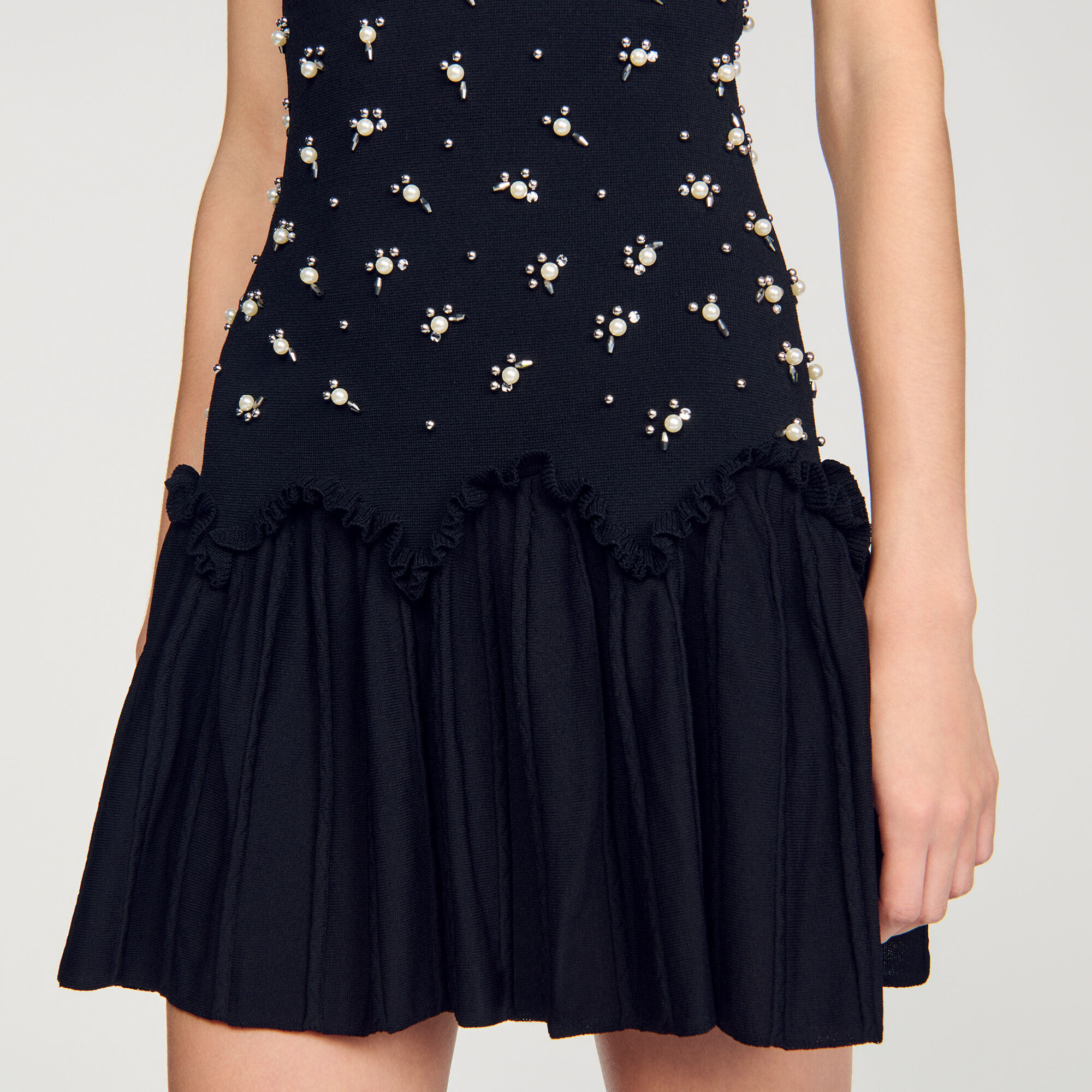 Short velvet dress with beads - Women | Sandro