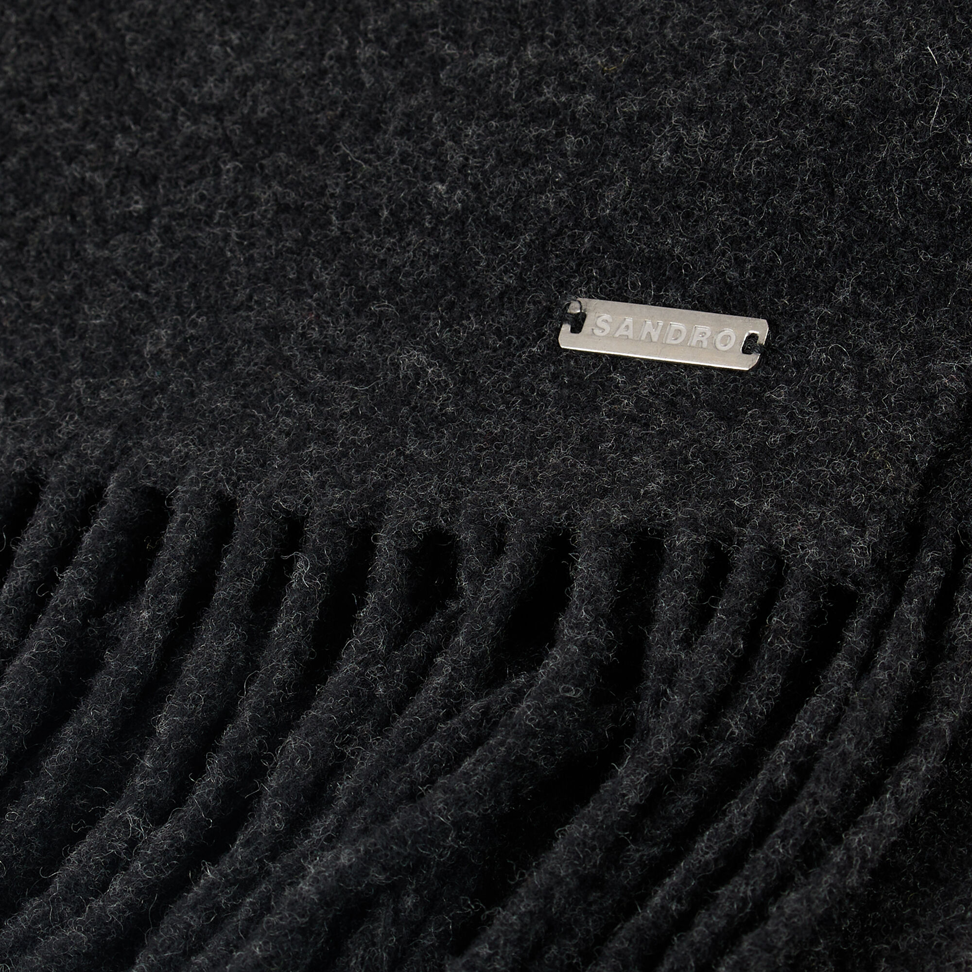 Fringed wool scarf