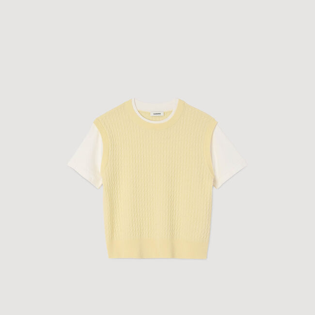 Dual-material knit jumper