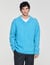 V-neck long-sleeve jumper