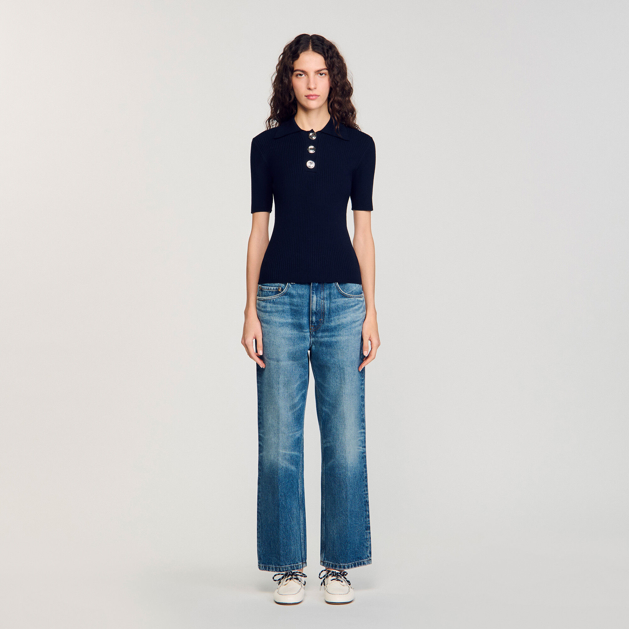 Polo-neck jumper