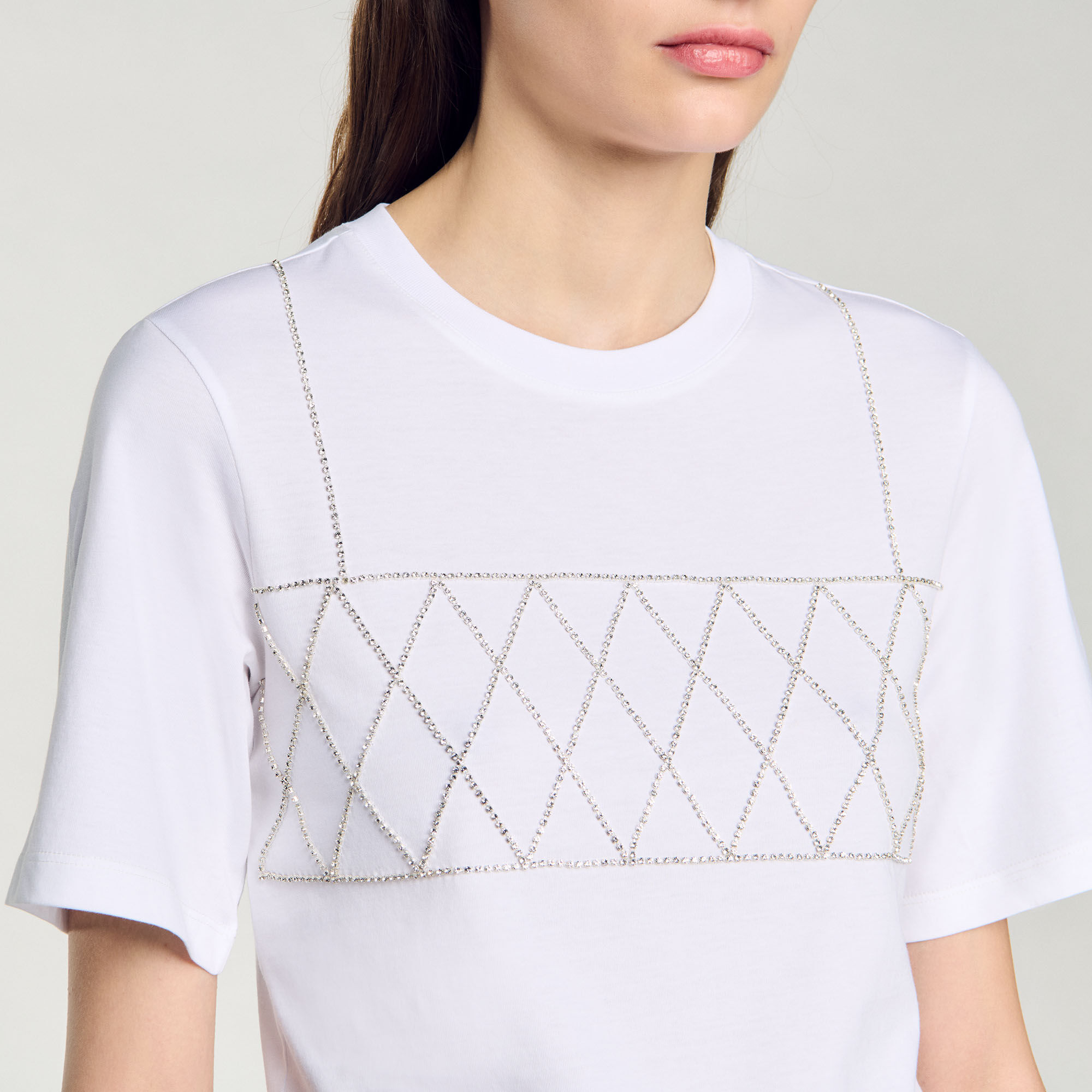 Rhinestone cropped T-shirt