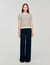 Striped jumper with pearl collar