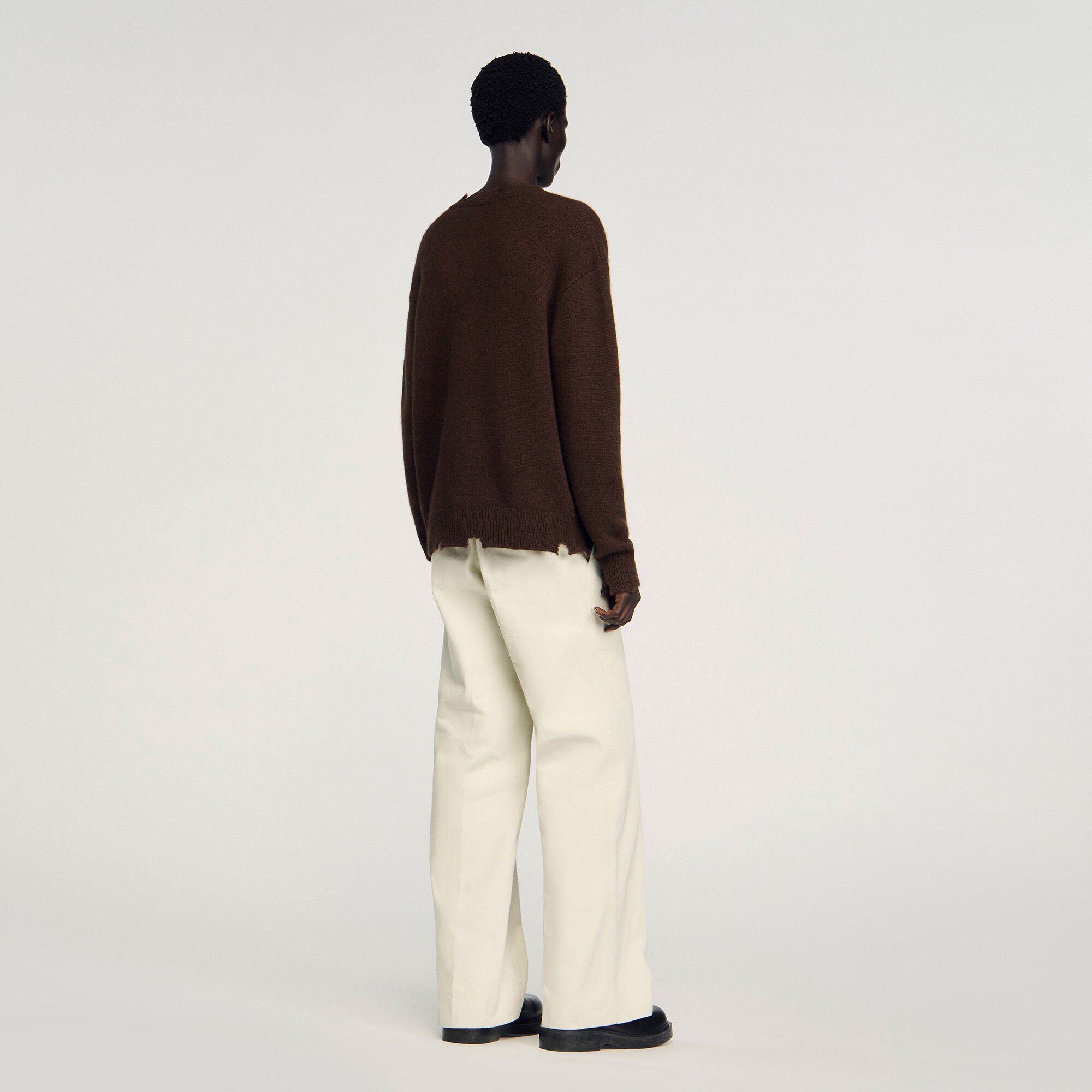 Destroyed effect wool jumper