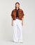 Topstitched wide-leg jeans