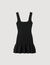 Short knit dress with ruffles