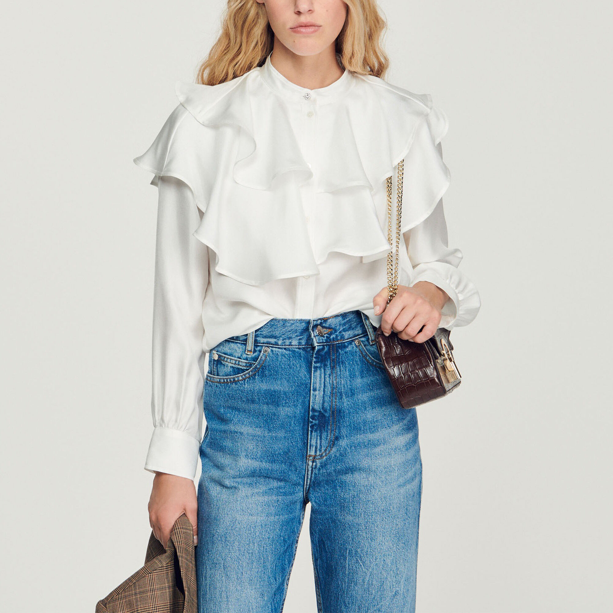 Silk ruffled shirt