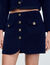 Double-faced short wool skirt