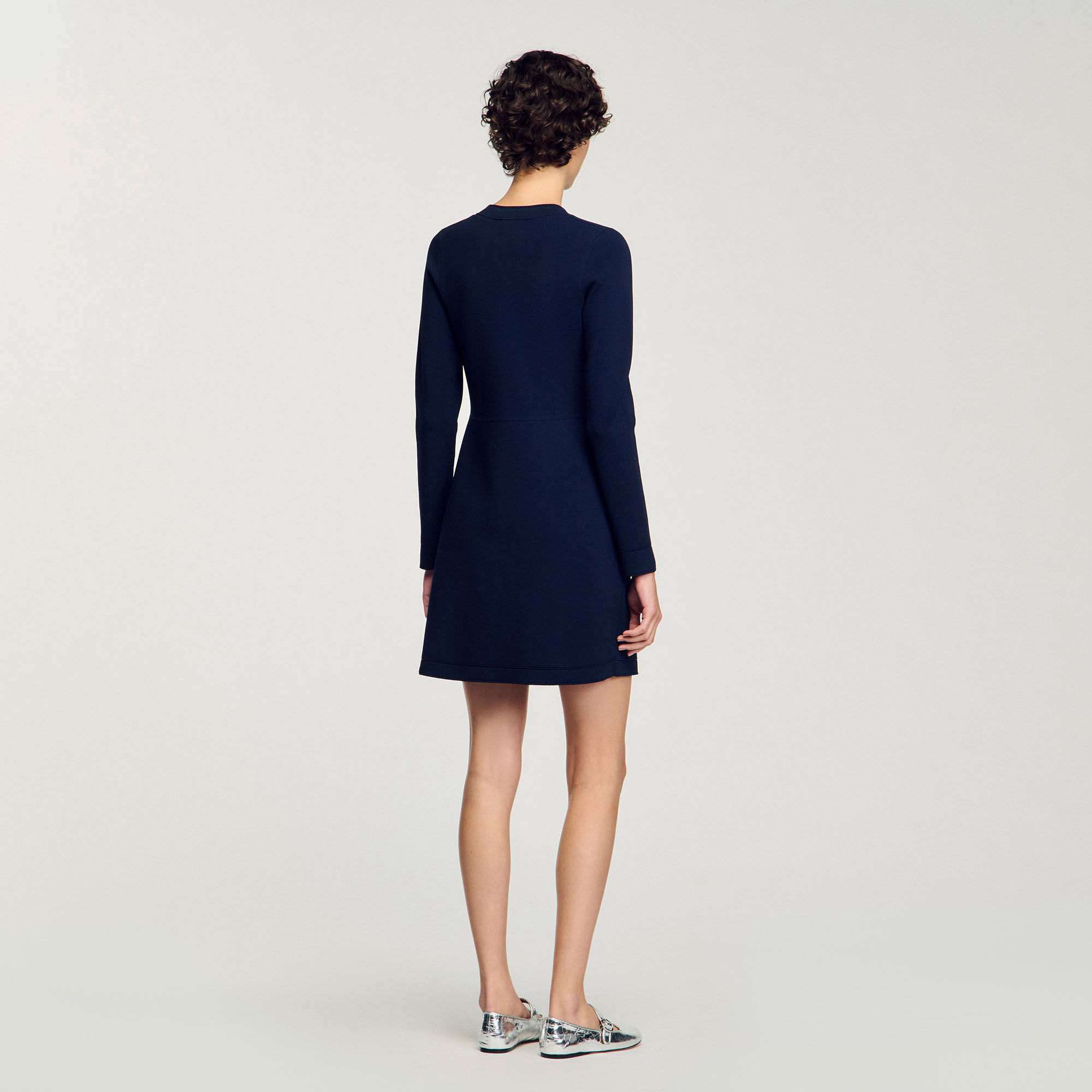 Short button-up knit dress