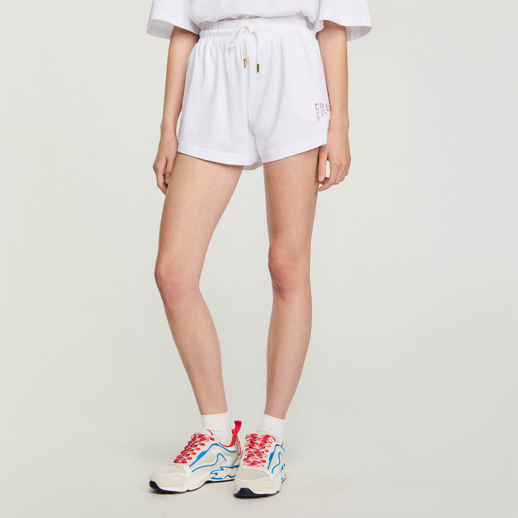 Printed France boxer-style shorts white / beige For Women