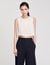 Pleated rhinestone neck crop top
