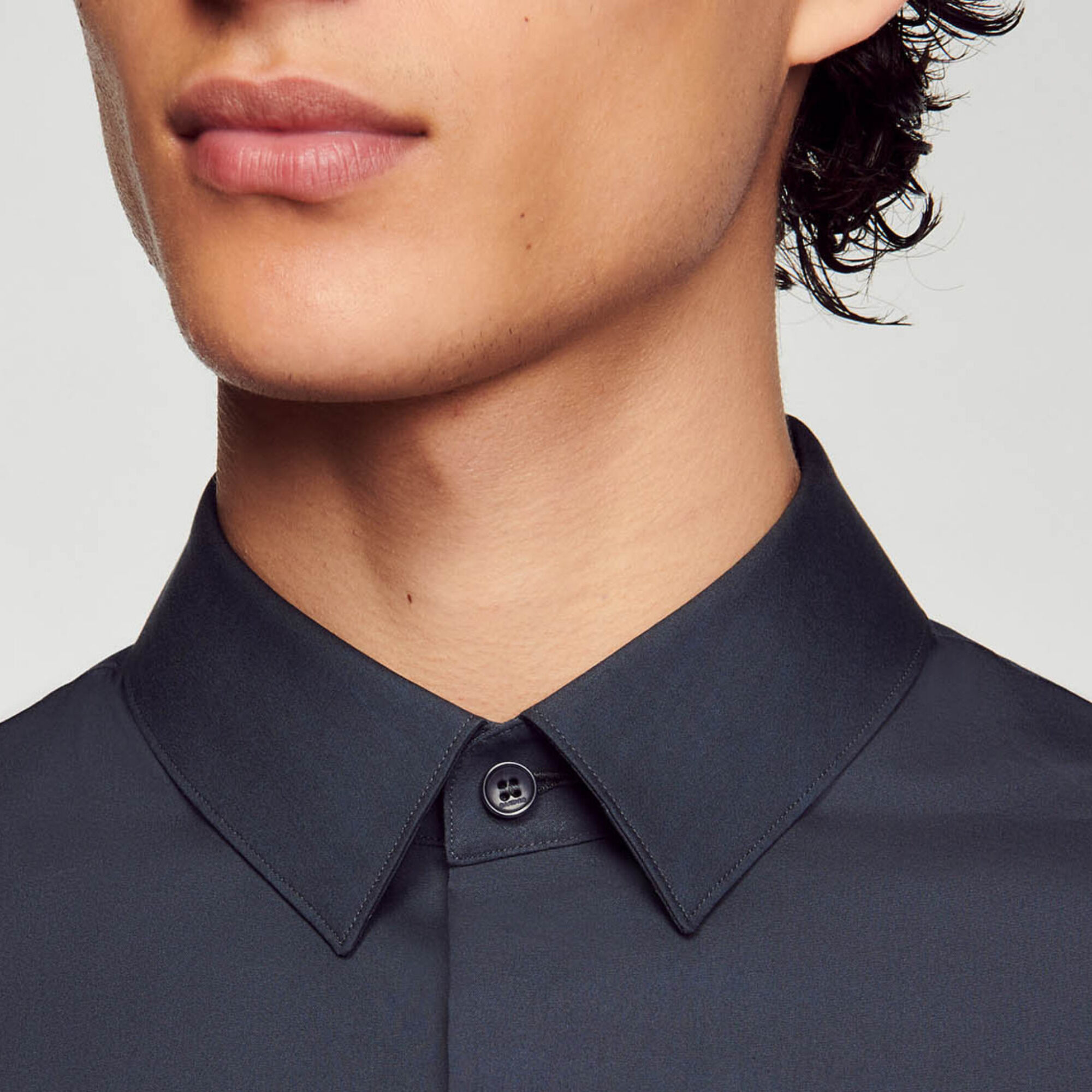 Fitted stretch cotton shirt