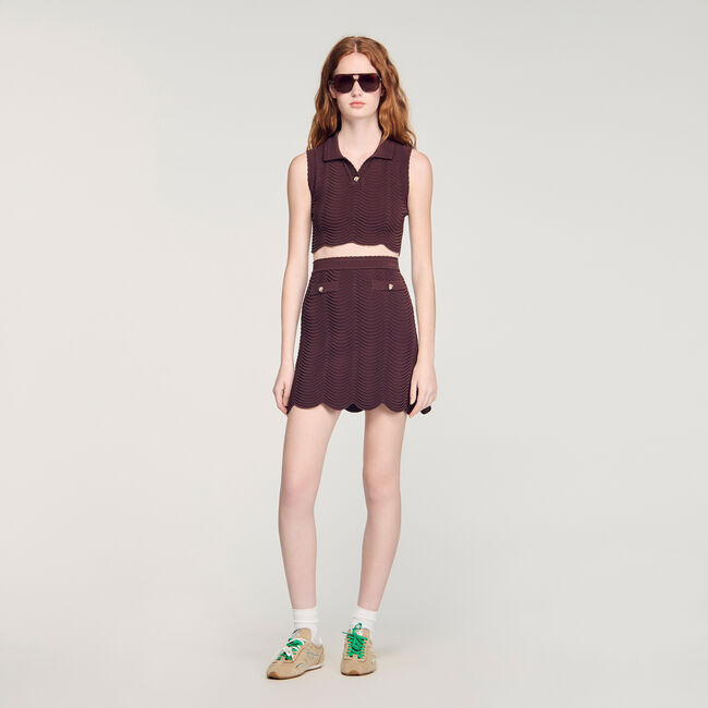 Cropped decorative knit top