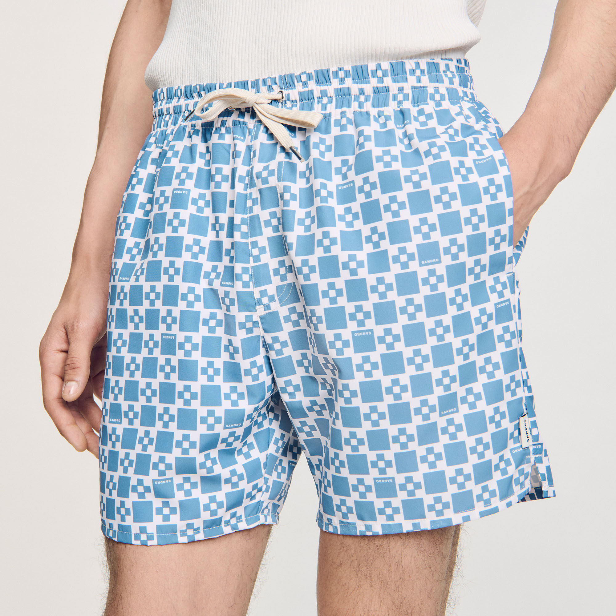 □SEA□ Square Cross swim shorts blue for Men | Sandro Paris