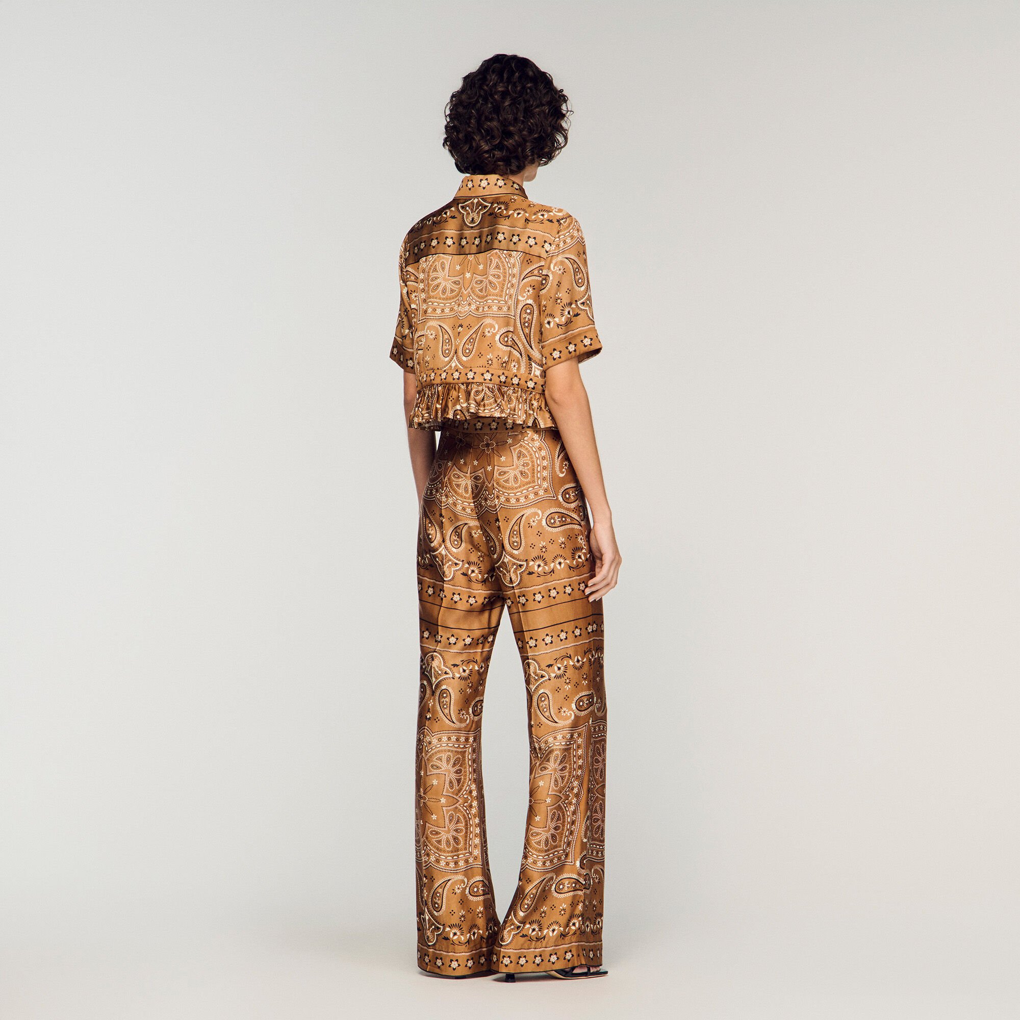 Bandana print cropped shirt