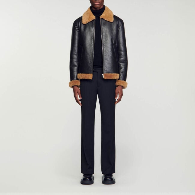 Oversized shearling jacket