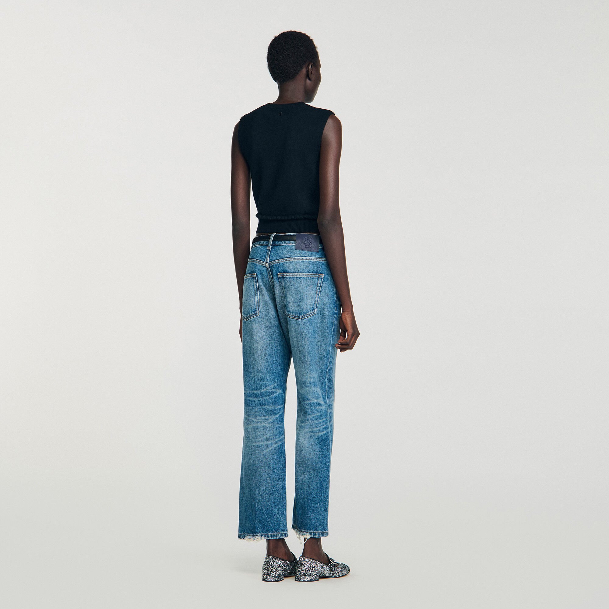 Ruffled cropped jumper