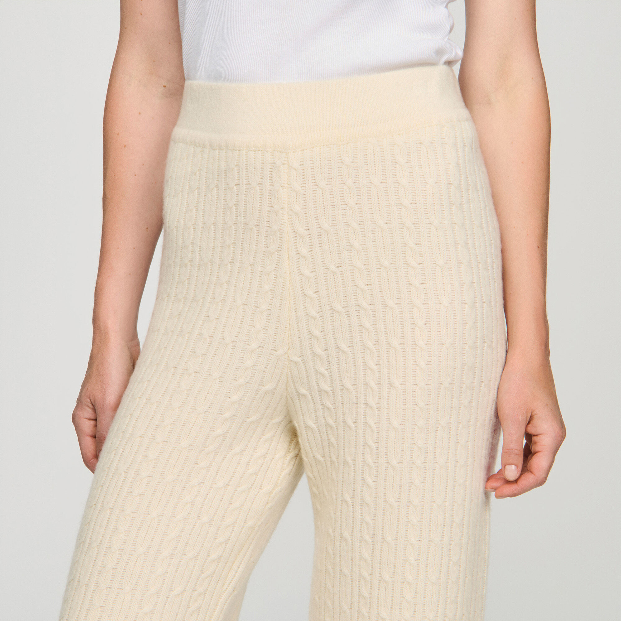 Cable knit trousers