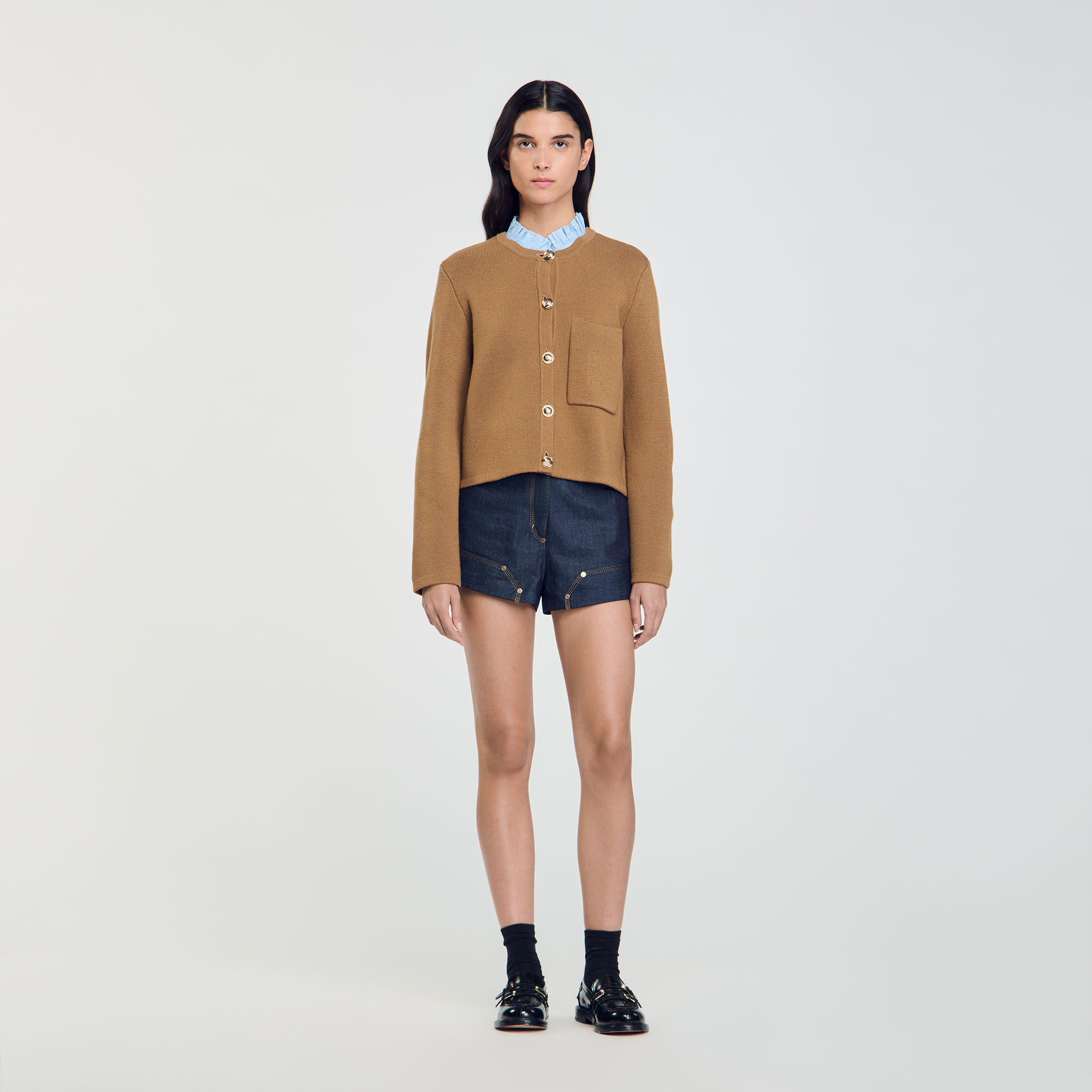 Sandro cardigan with embroidery on the back best sale