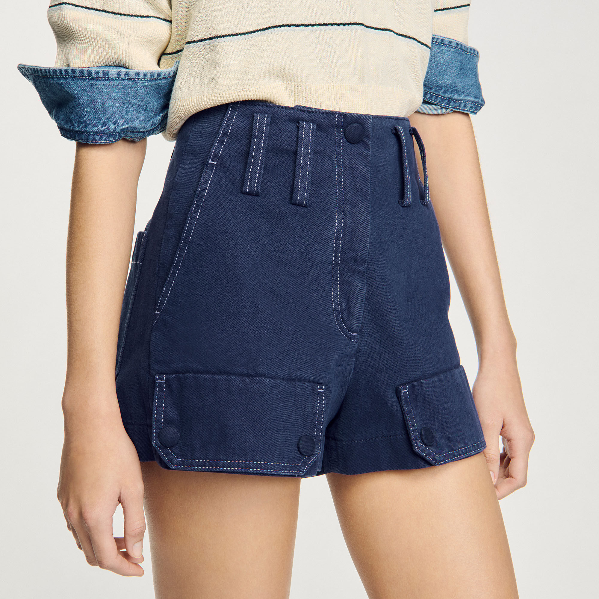 Cargo shorts blue For Women | Sandro Paris