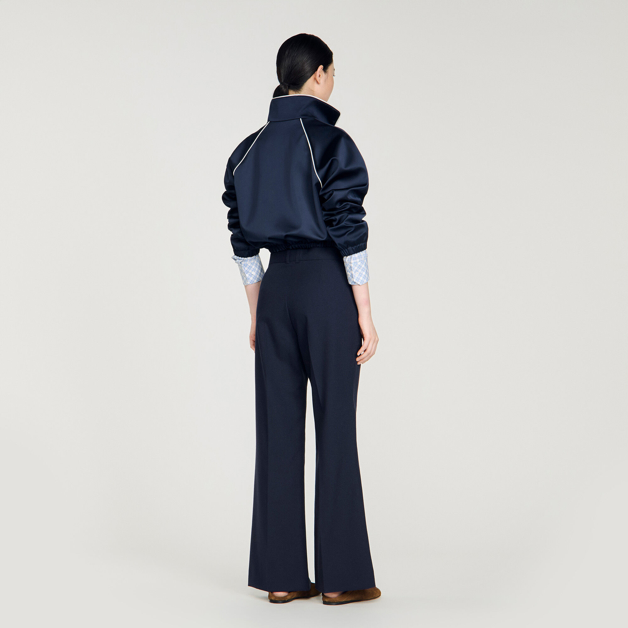Wide-leg wool trousers
