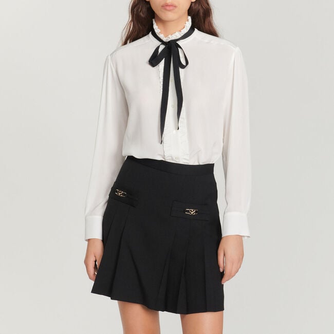 Silk blouse with ribbon