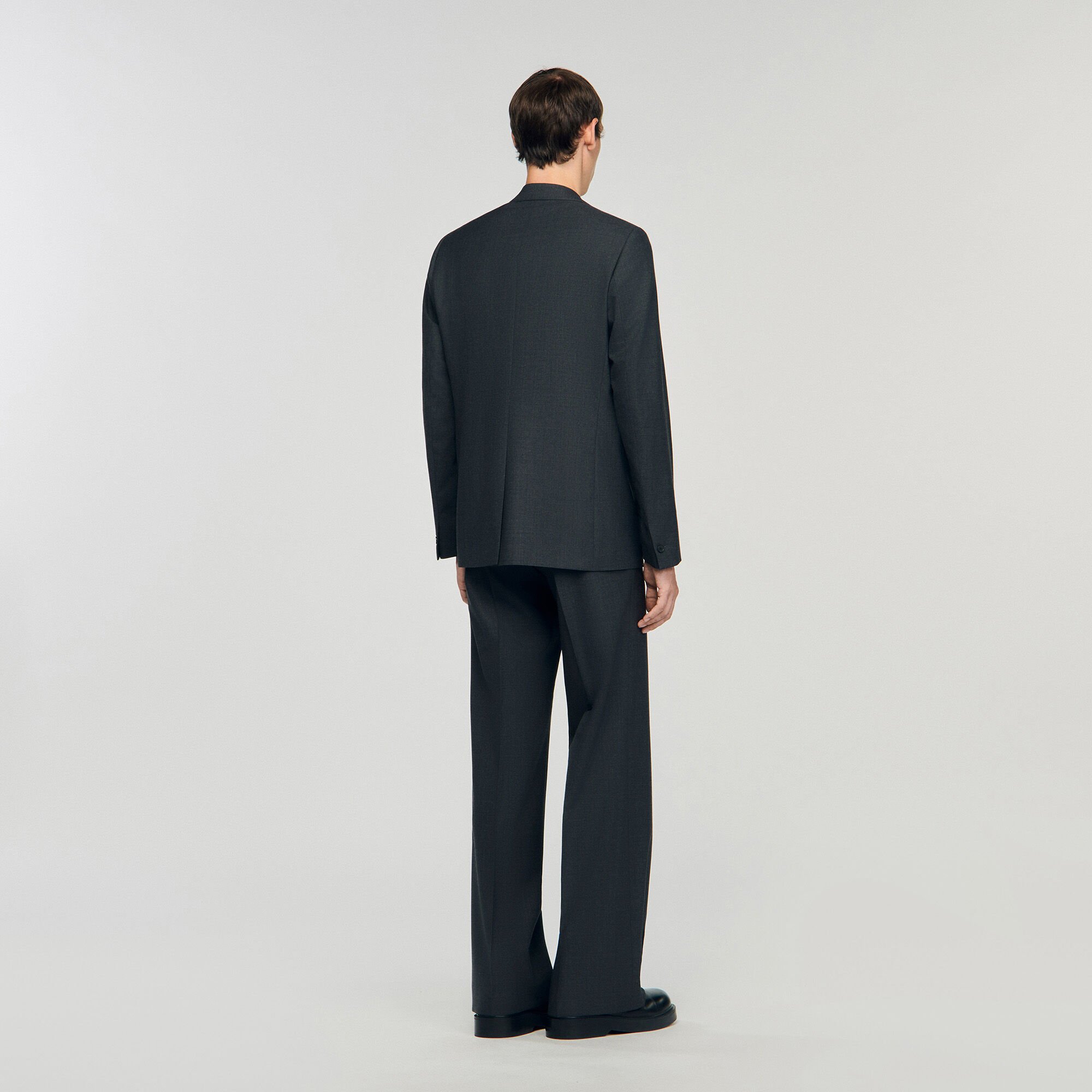 Wide wool suit jacket