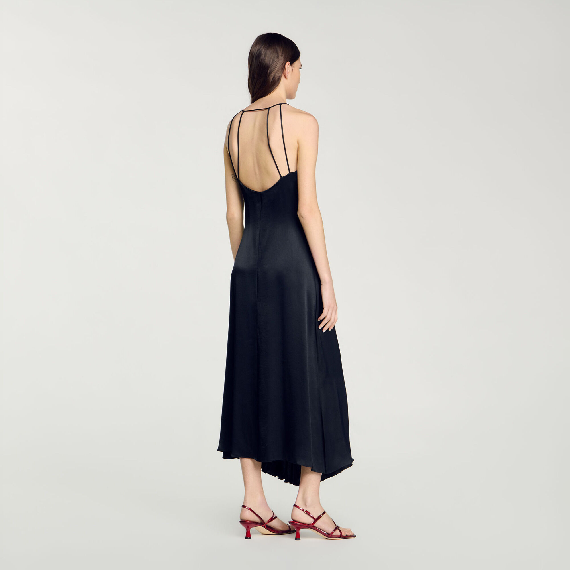 Long satin-effect dress - Women | Sandro