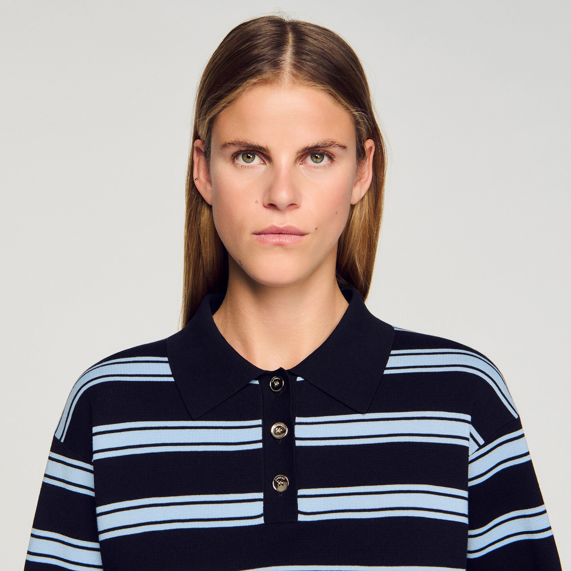 Striped polo jumper