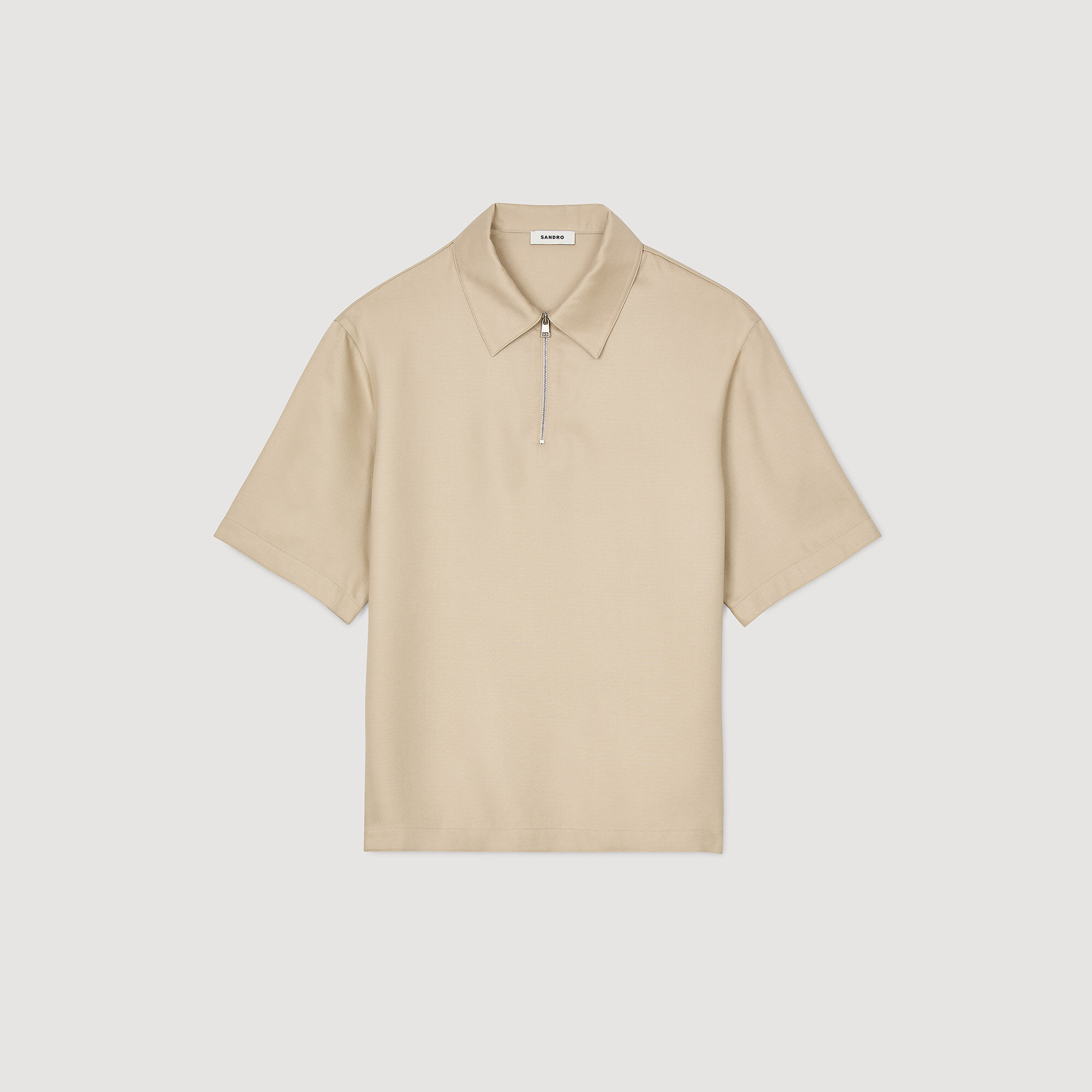 Zip-neck polo shirt