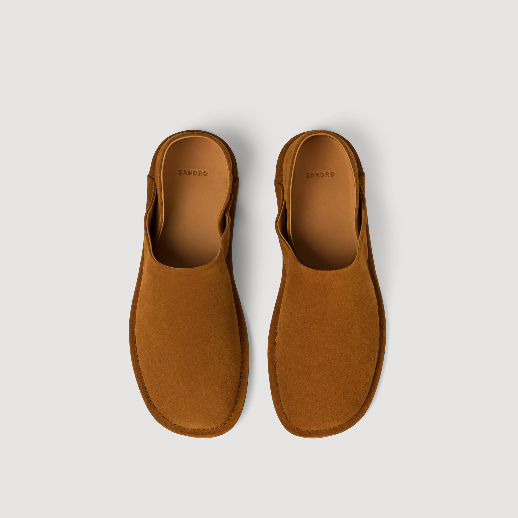 Split leather slippers