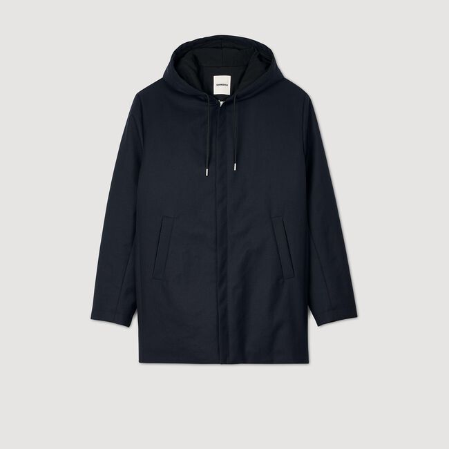 Hooded parka with zip