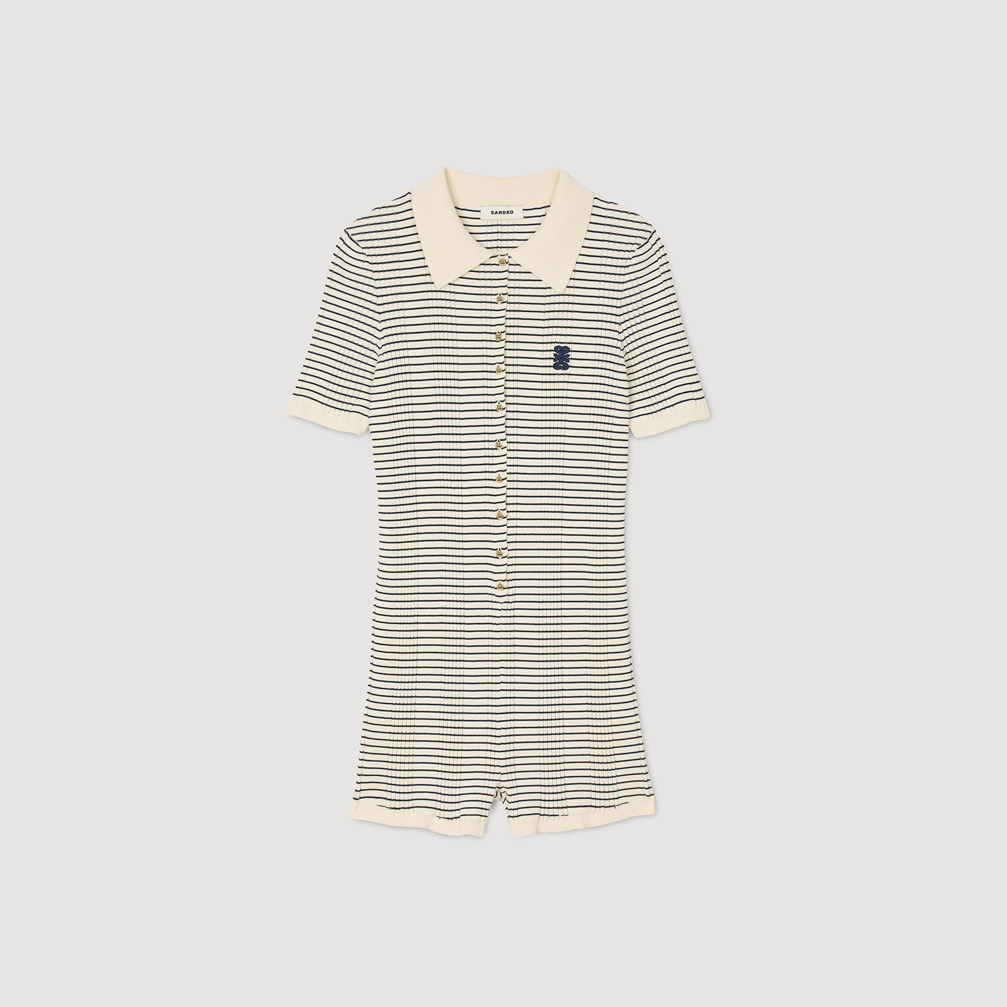 Striped knit playsuit