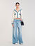 Cardigan with denim details