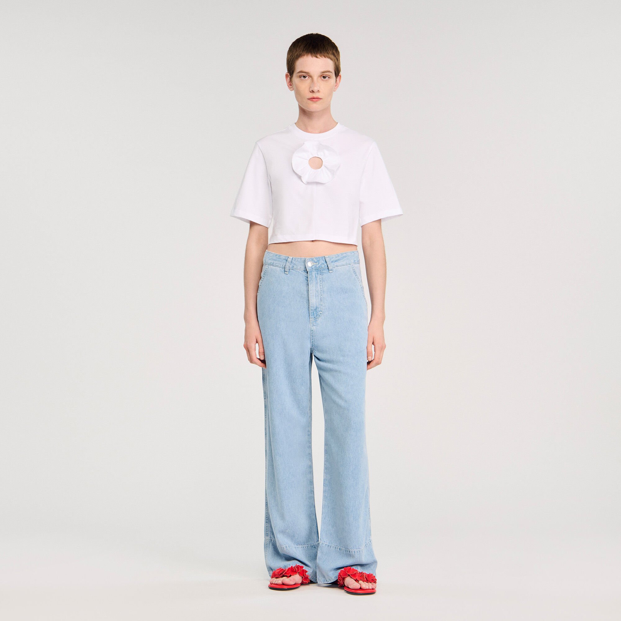 T-shirt with ruffle detail
