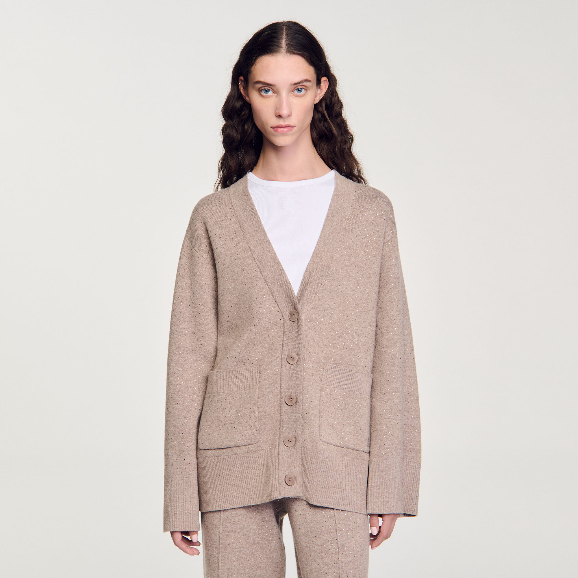 Long rhinestone cardigan
