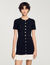 Short knit dress with ruffle