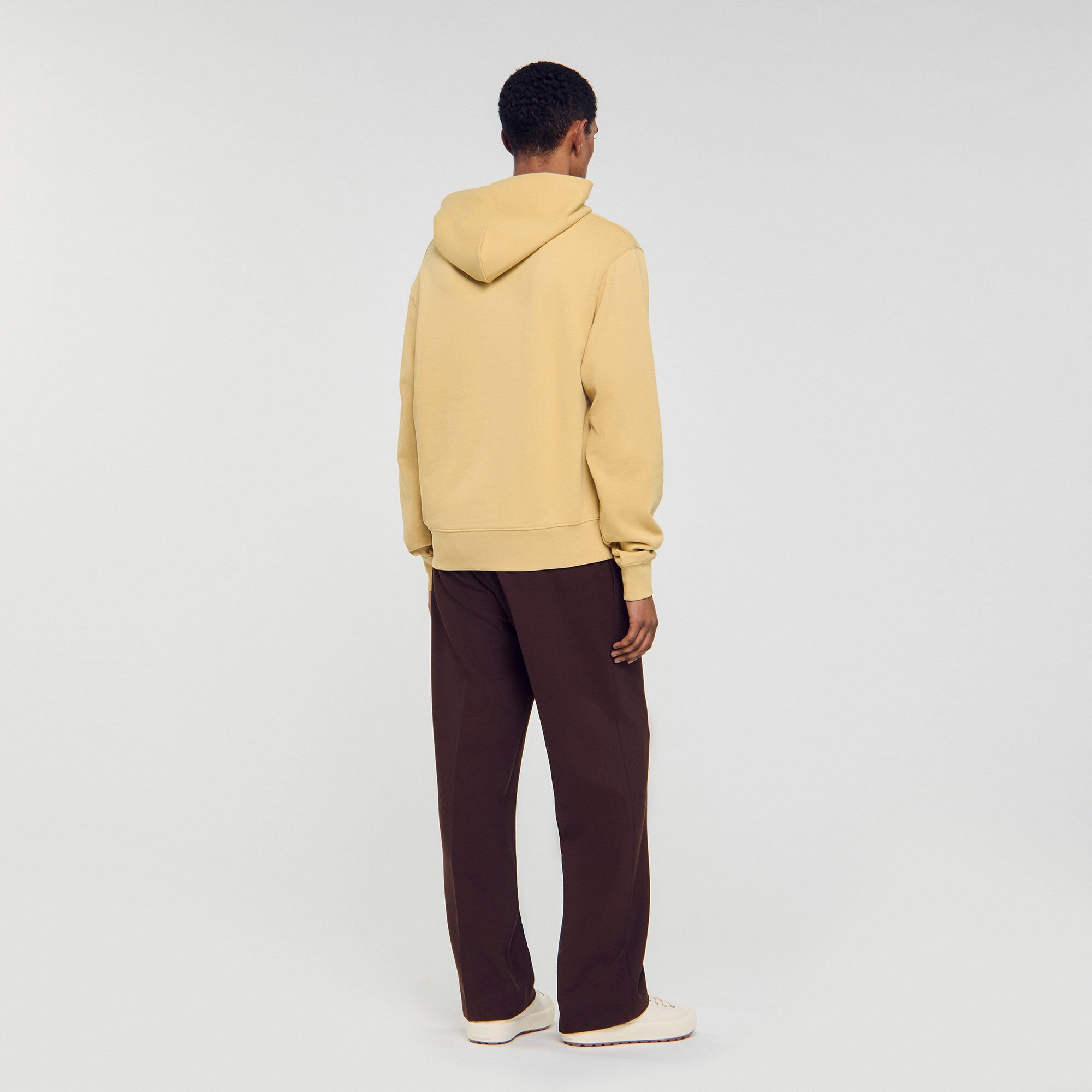 Leather patch sweatshirt