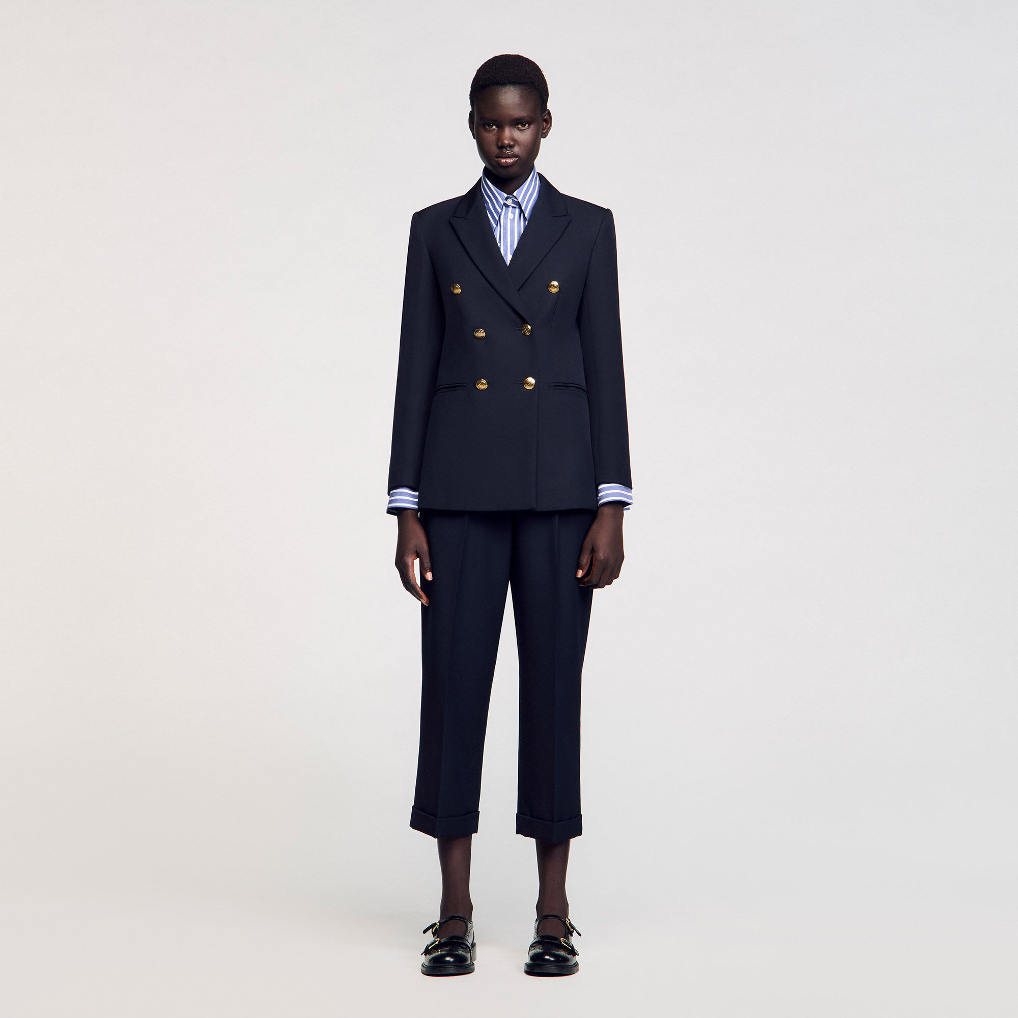 ジャケット PESERICO FW24 Velvet double-breasted blazer (S01397 661) Double-breasted blazer in silk crepe de chine | Peserico