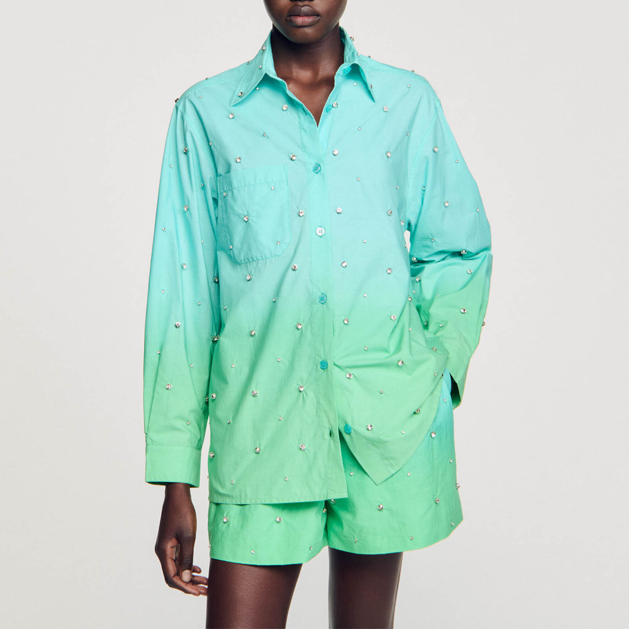 Rhinestone dip dye shirt