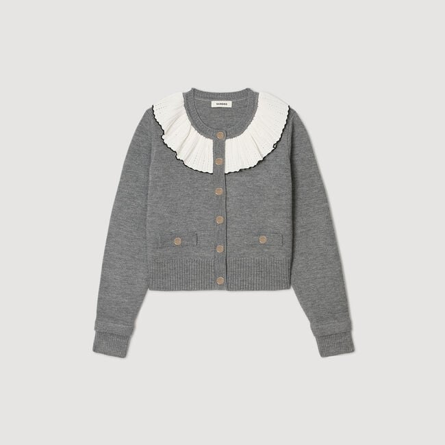 Cardigan with contrast collar