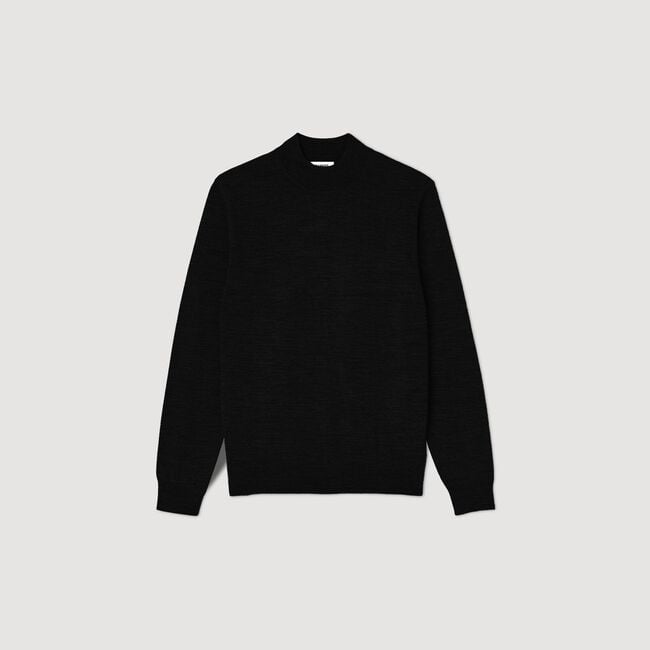 Wool jumper with a high collar