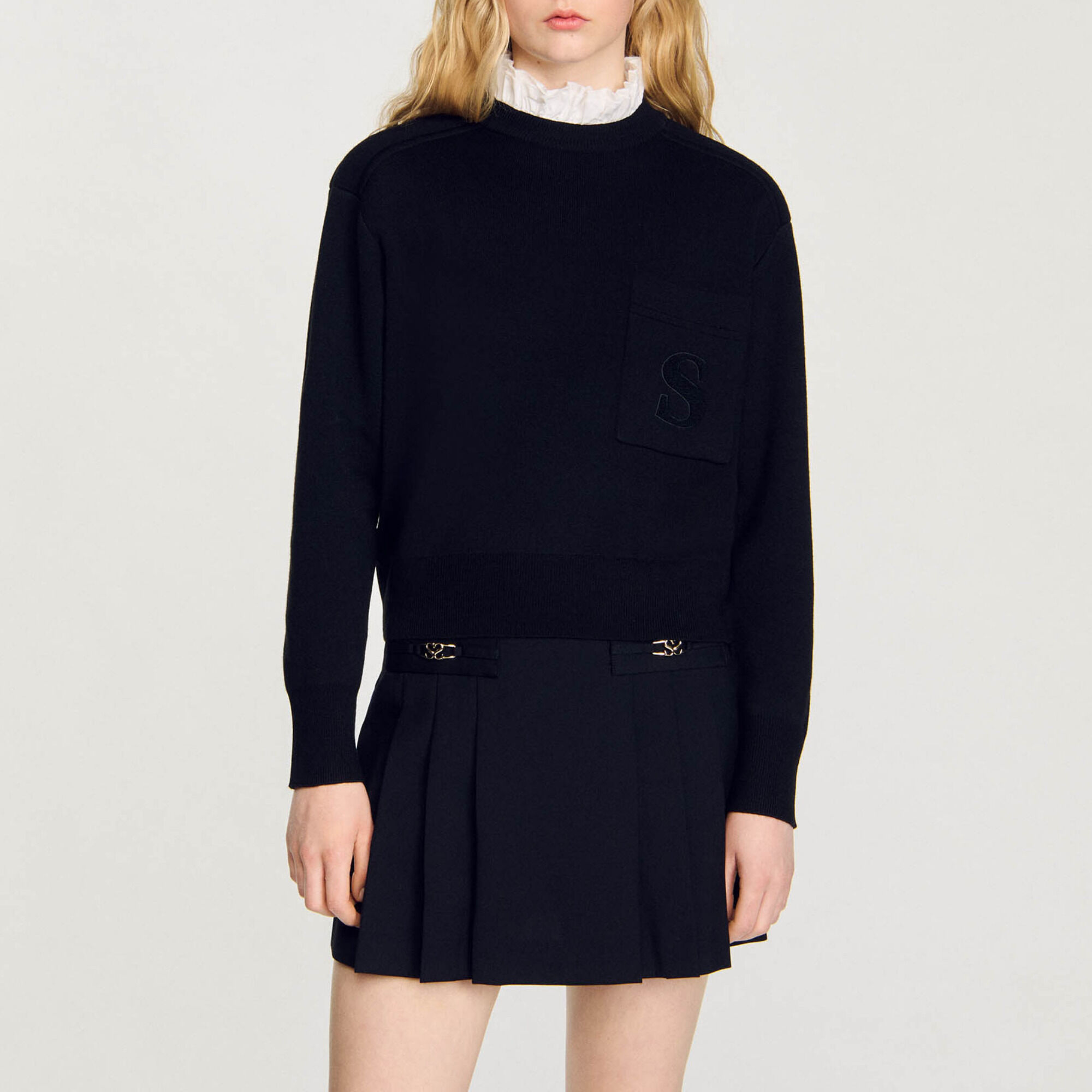 トップス andmary Jeniffer knit hoodie set black ANDMARY】Jeniffer knit hoodie set