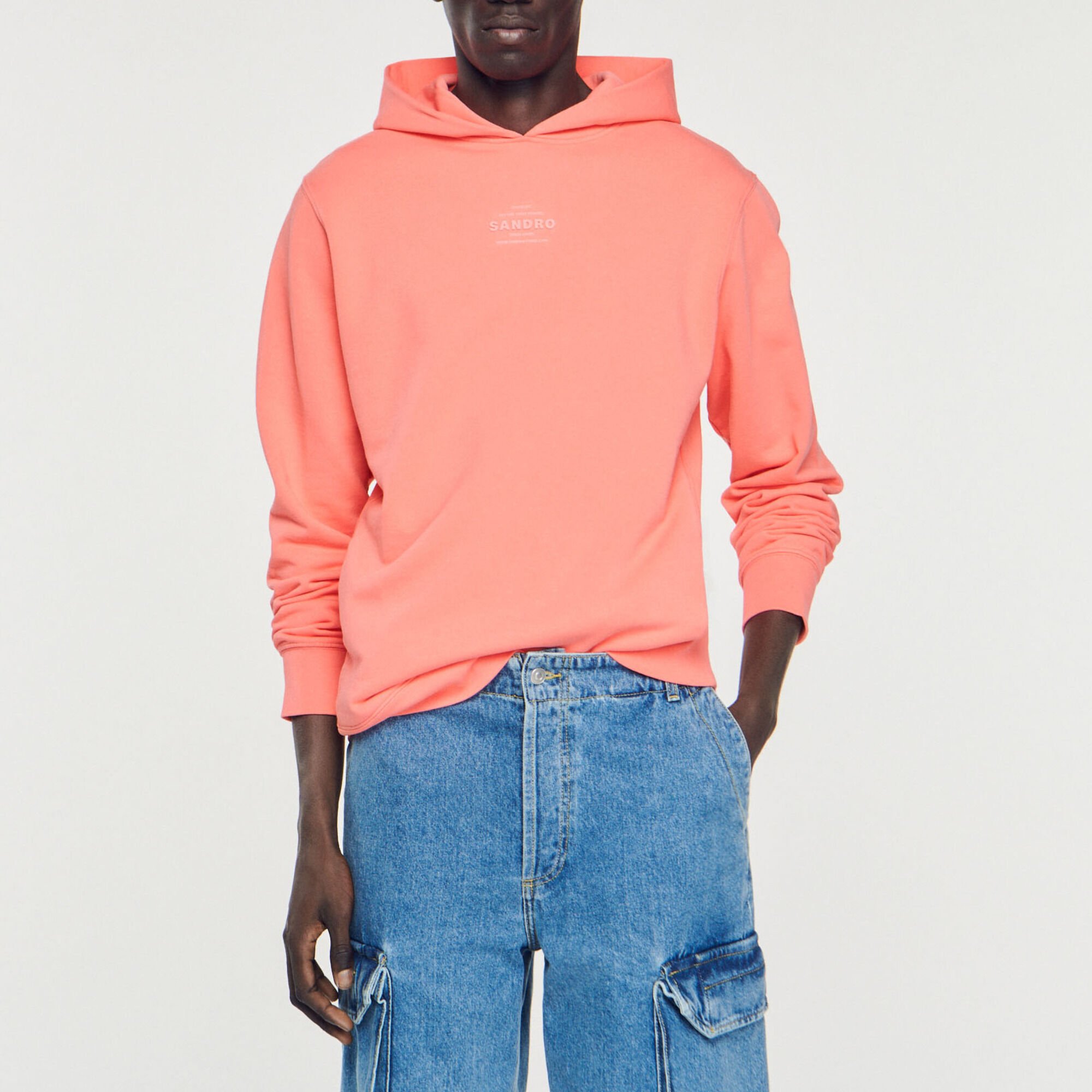 Hooded sweatshirt with rubber logo
