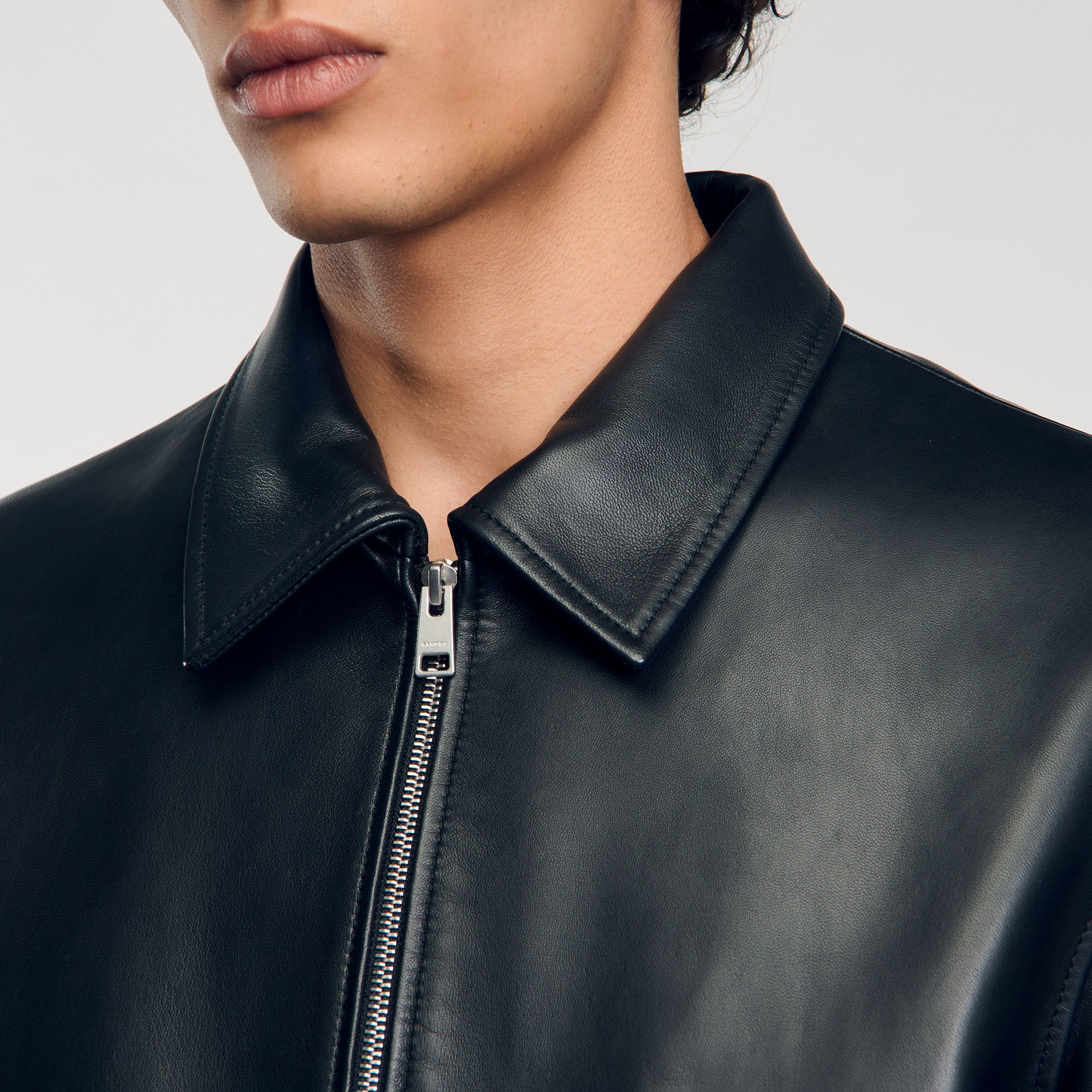 Plain leather jacket