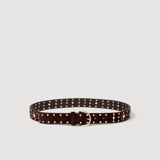 Suede belt with rivets