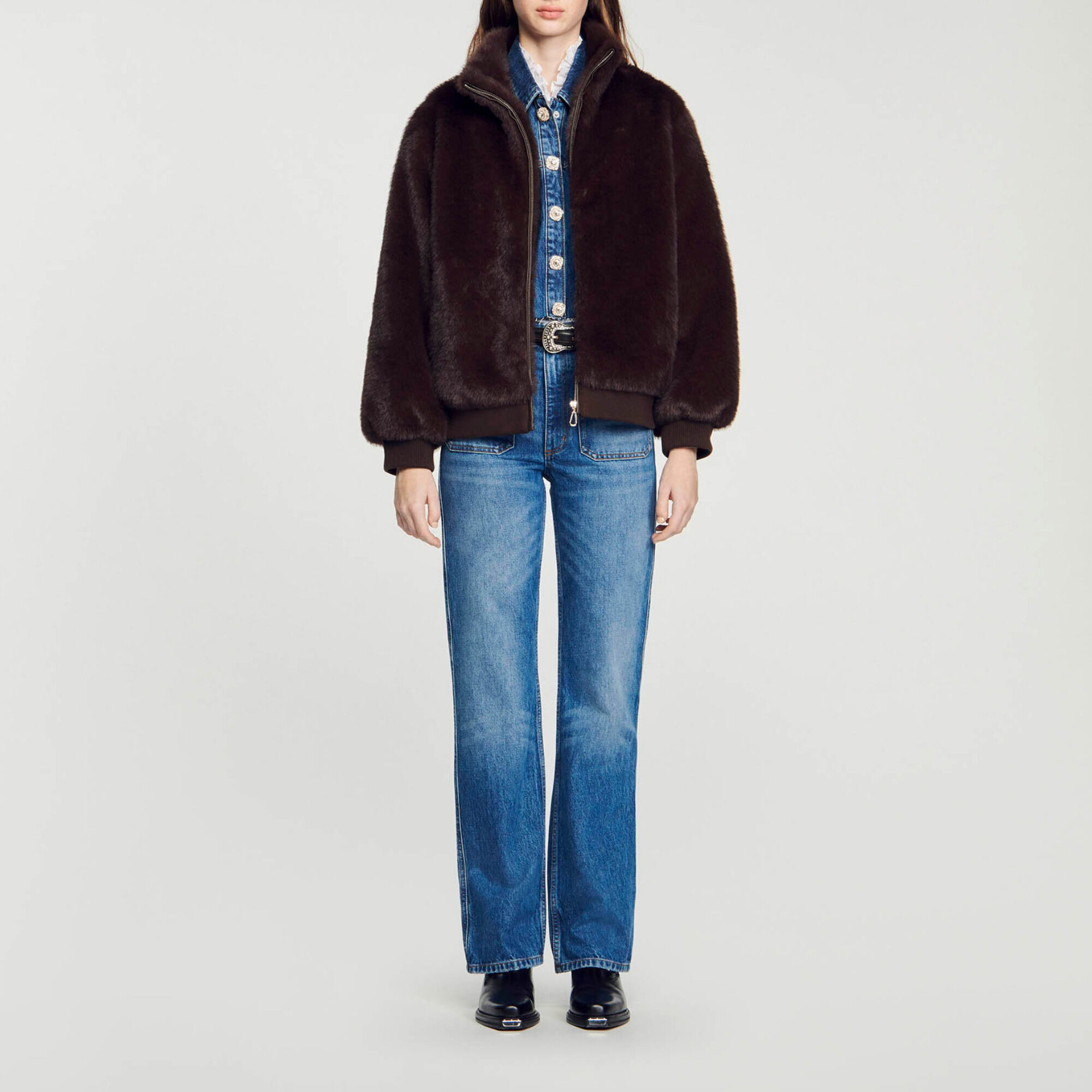 Sandro faux 2025 fur coat