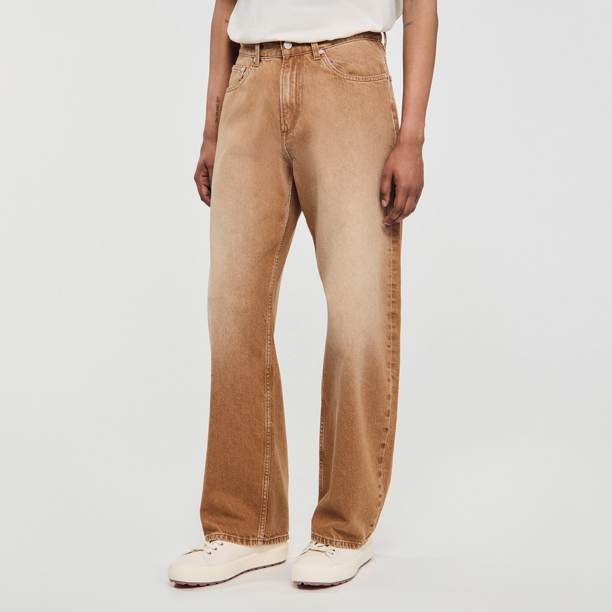 Faded cotton baggy jeans